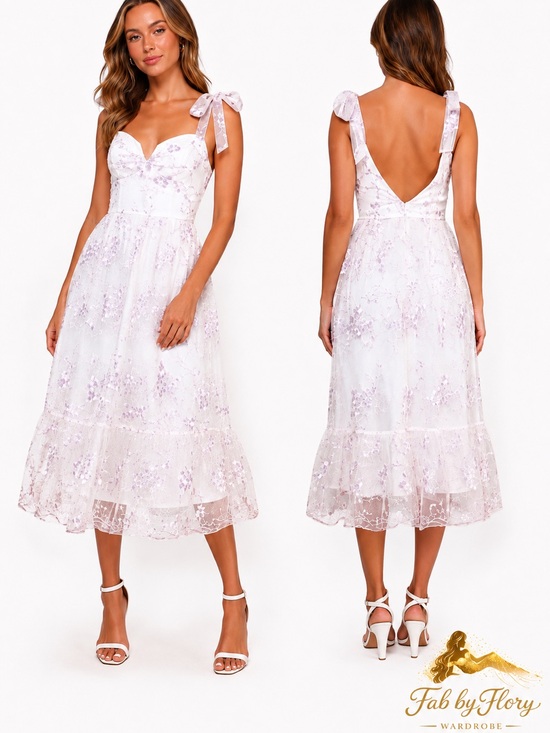Lulus Dresses & Skirts - Lulus 🌸 Distinctly Sweet White Floral Embroidered | Bridgerton-Vibes